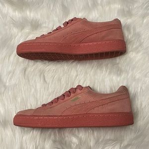 PUMA Pink Suede Kids Sneakers, Size 5